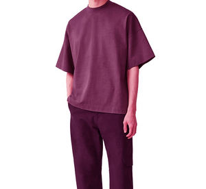 Camiseta de Hombre con Logotipo Personalizado Serigrafiado, 100% Algodón Tejido, Estilo Urbano, Hombros Caídos, Corte Holgado y Grueso - Product Image 2