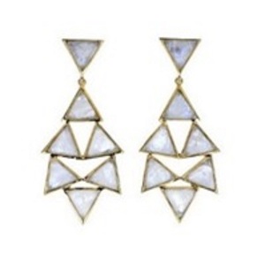 มาใหม่รุ้งมูนสโตนพลอย925เงินสเตอร์ลิงล้านล้านรูปร่างต่างหู - Product Image 1