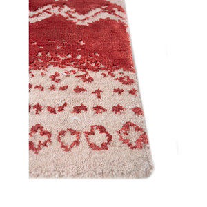 Alfombra Kavi Ivory de Lana y Seda de Bambú Anudada a Mano, Colección Project Error - Patrón Geométrico para Decoración de Sala de Estar, Pasillo, Hogar, 9x12 - Product Image 4