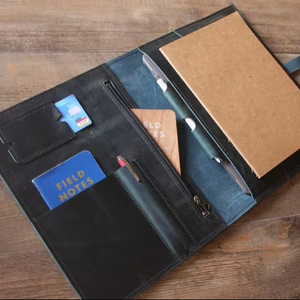 Office Zipper <b>Case</b> Notebook Storage Faux Leather <b>Portfolio</b> Organizer Custom Logo Leatherette <b>Portfolio</b> LP-0248 - Product Image 1