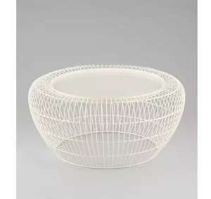 โต๊ะกาแฟโลหะโครเมี่ยมร่วมสมัยเหมาะสำหรับห้องนั่งเล่นสุดชิคหรือล็อบบี้ของโรงแรมโต๊ะกาแฟงานฝีมือที่สะดุดตา - Product Image 1