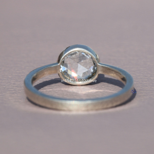 Exclusive 925 Sterling <b>Silver</b> Womens <b>Solitaire</b> Finger <b>Ring</b> Lab Grown Rose Cut Diamond VVS Clarity Fine Wedding Jewelry - Product Image 4