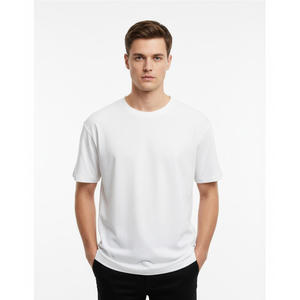 T-shirt pour hommes vêtements pour hommes T-shirts pour hommes 100% coton col rond manches courtes uni 100% coton T-shirt pour hommes coupe ample imprimé - Product Image 1