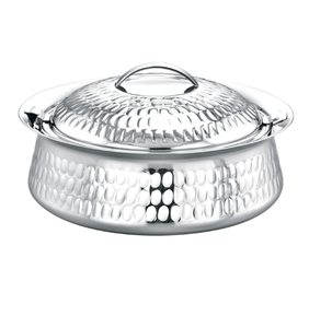 Casserole de service alimentaire à poignée en métal couvercle arrondi fini argenté Restaurant Service alimentaire fêtes de mariage restauration Hotpot - Product Image 6