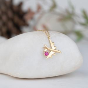 สร้อยคอจี้แฟชั่นดีไซน์เครื่องบิน925สร้อยคอเครื่องบินเงินสเตอร์ลิงสร้อยคอจี้สุดหรูของขวัญสำหรับเธอ - Product Image 1