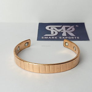 Bracelet de thérapie magnétique en cuivre massif pur pour hommes et femmes Bracelet fait main manchette bijoux de santé - Product Image 1