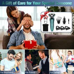 Afeitadora Eléctrica para Hombre, Afeitadora Rotativa de Triple Cuchilla para Uso en Seco y Húmedo, Impermeable IPX7, Inalámbrica, Mini Afeitadora Eléctrica de Repuesto - Product Image 4