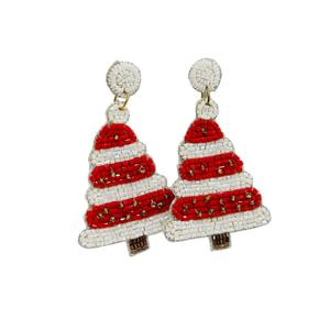 Pendientes Colgantes de Árbol de Navidad Dorados con Cuentas Hechos a Mano para Mujer, Joyería Festiva para las Fiestas, Pendientes Ligeros y Elegantes - Product Image 4