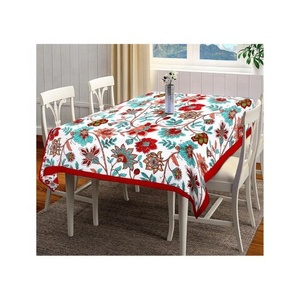 Nappe en coton fabriquée à la main, écologique, motif floral carré personnalisé, imperméable, lavable, pour la maison, les fêtes et les banquets - Product Image 1