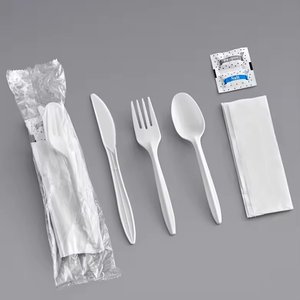 Bán Buôn PS Thân Thiện Với Môi Dùng Một Lần Flatware Dao Kéo Thiết Lập Nhiệm Vụ Nặng Nề Màu Đen Và Trắng Nhựa Nĩa Và Muỗng Cho Các Bên - Product Image 6
