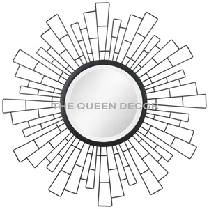 Espejo decorativo de pared con diseño de agujeros de metal fundido de aluminio ovalado de lujo moderno hecho a mano Nuevo Hogar Hotel - Product Image 6