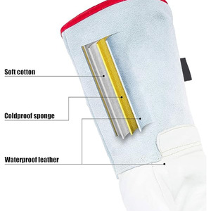 Gants de sécurité industrielle de premier rang Gants de soudage Tig en cuir fendu de vache à grain de chèvre avec résistance à la chaleur de lutte contre les incendies - Product Image 5