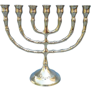 Candelabro de latón Vintage con 7 ramas de Menorah, candelabro con acabado dorado para Hanukkah y decoración del hogar, regalo religioso tradicional - Product Image 3