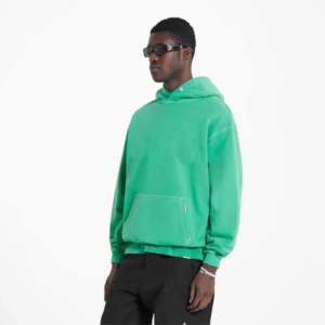 Sweat-shirts en coton 100% de qualité supérieure, couleur turquoise délavée au soleil, brodés, épaules tombantes, style hip-hop, impression DTF personnalisée - Product Image 1