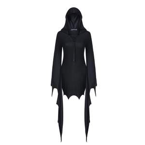 OEM Wholesale Special Horned Bat Wing Custom Embroidered Plus Size Women's <b>Hoodies</b> Full <b>Zip</b> <b>up</b> Hoodie - Product Image 1