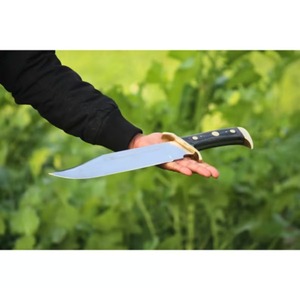 Cuchillo Bowie de caza de acero D2 hecho a mano personalizado con agarre cómodo mango de madera herramientas Bowie de caza - Product Image 4