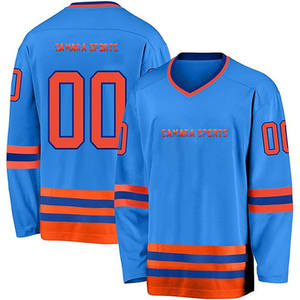 Jersey de hockey sobre hielo del equipo internacional de gran tamaño con parche bordado reversible sublimado con logotipo personalizado - Product Image 1