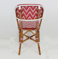 Chaise de salle à manger moderne en rotin de style bistrot français avec accoudoirs et housse amovible pour salon et mobilier de maison