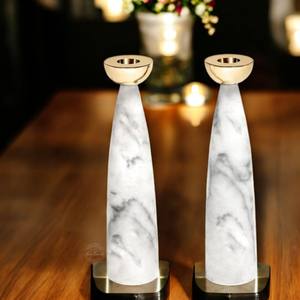 Ensemble de porte-bougies en métal et marbre, design moderne en forme de U, base élégante, décoration durable pour salle à manger de luxe, salon et cadeaux - Product Image 3