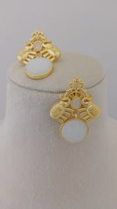 Gajashree Trendy Coin Drop Earrings Set Latón pesado Personalizable Patrón moderno Producto a granel - Product Image 4