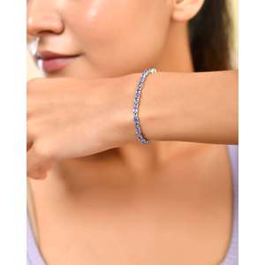 Elegante clásico ovalado tanzanita tenis pulsera joyería de moda - Product Image 5