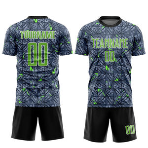 Tenues de football personnalisées de qualité supérieure, imprimées par transfert thermique, manches courtes d'été, 100% polyester, séchage rapide, extensible - Product Image 4