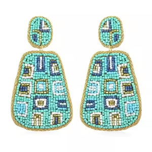 Mode graine perlée boucles d'oreilles multicolore bijoux artificiels boucles d'oreilles broderie à la main pour cadeau de fête de mariage pour les femmes - Product Image 3