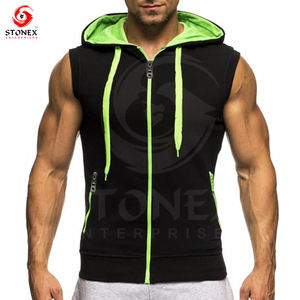 Men Workout <b>Sleeveless</b> <b>Hoodie</b> Lightweight and Breathable Gym <b>Hoodie</b> for Fitness Bodybuilding - Product Image 1