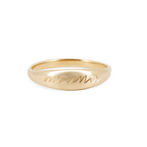 Bague en or 14 carats avec inscription gravée « Never Forget », forme rectangulaire, plaquée rhodium, style hip-hop, incrustation en or jaune - Product Image 3