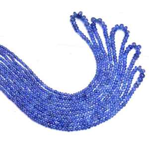 ลูกปัด tanzanite ธรรมชาติคุณภาพดีเยี่ยมลูกปัดอัญมณีรูปทรงกลมเรียบสำหรับทำเครื่องประดับขายส่งราคาดี - Product Image 1