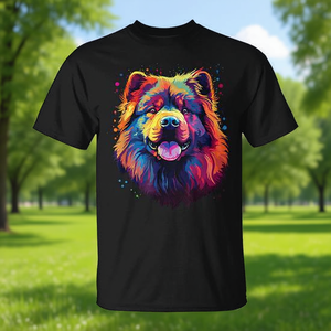 Camiseta Colorida de Chow Chow con Diseño en Acuarela, Camiseta Promocional con Gráficos de Perros - Product Image 3