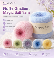 Fil à crocheter 200g 100% Acrylique, à dégradé long, effet boule magique, teint en boule, auto-dégradé ombré, pour couverture bouquet d'hortensias, OEM ODM