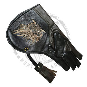 Gants de fauconnerie en cuir à double couche personnalisables avec manchette longue pour la manipulation des oiseaux en plein air offrant des services ODM et OEM - Product Image 2