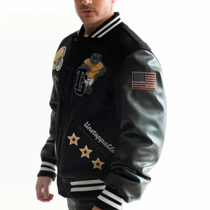 Veste Letterman Varsity personnalisée de baseball de haute qualité XL hommes et femmes manches en cuir avec broderie en chenille vente en gros - Product Image 3