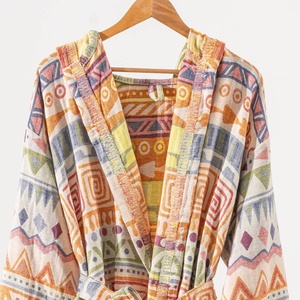 เสื้อคลุมอาบน้ำลายพิมพ์ชาติพันธุ์ตุรกี หลากสี คิโมโน ผ้าฝ้าย 100% - Product Image 5