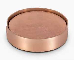 Dessous de verre en métal antique de haute qualité Dessous de verre en métal de forme ronde pour design martelé par décor impex - Product Image 3