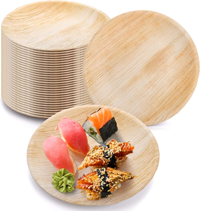 Assiettes rondes en feuilles de palmier naturelles Assiettes biodégradables et robustes pour événements, repas en plein air et repas de tous les jours - Product Image 6
