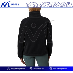 Veste polaire confortable pour femmes avec fermeture éclair sur le devant, conception à col haut, manteau chaud coupe ajustée pour les sports de plein air d'hiver - Product Image 3