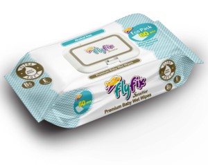 Toallitas Húmedas para Bebé FLYFIX Naturales y Seguras, No Tejidas, 100 Unidades, 14x18cm, Suaves para Pieles Muy Sensibles, para Limpiar Manos, Cara y Área del Pañal - Product Image 1