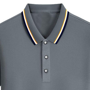 เสื้อโปโลผ้าโพลีเอสเตอร์กันความชื้นสำหรับผู้ชายเสื้อ100% พิมพ์ลายปักโลโก้ได้ตามต้องการ - Product Image 2