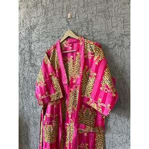 Kimono de plage en coton indien Robe de bain de maternité de douche d'été Robe de chambre longue de plage - Product Image 2