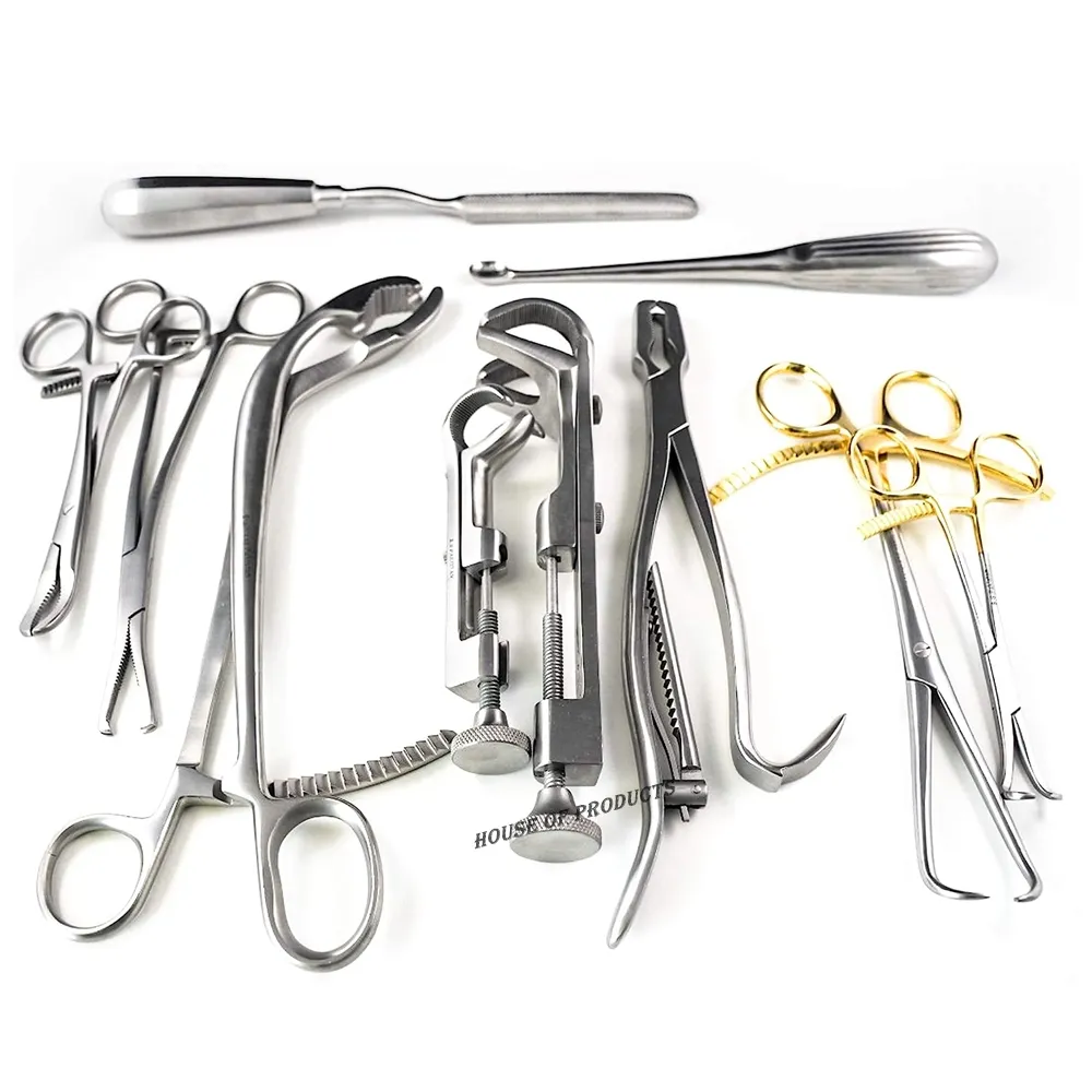 10 instruments chirurgicaux orthopédiques assortis Instruments chirurgicaux certifiés par ISO de la CE d'ensemble sur mesure