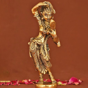 รูปปั้นพระอนุรักษ์ทองเหลืองสุดหรู กำลังมองในกระจก งานฝีมือประณีต เหมาะสำหรับตกแต่งบ้าน สำนักงาน วัด หรือโต๊ะทำงาน - Product Image 1