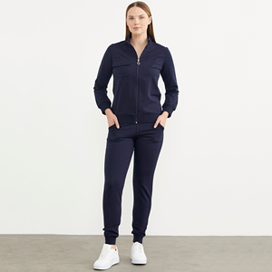 Private Logo Women Zipper Hooded Tracksuit Best Price Quality Price Slim Fit Zipper Two Piece Sets - Product Image 1