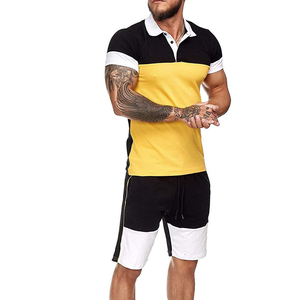 T-shirt Vintage en coton uni pour hommes, ensembles d'été personnalisés, T-shirt vierge, short de sport, costumes pour impression, 100% - Product Image 2