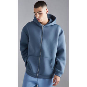 Sweat à capuche surdimensionné pour hommes de haute qualité nouveauté coton polaire couleur unie sweat à capuche thermique pour l'hiver - Product Image 1