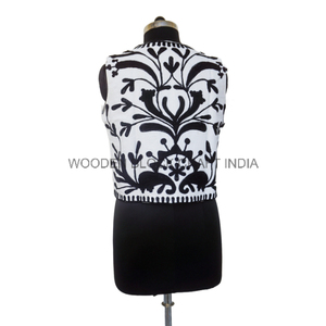 เสื้อผ้าฤดูใบไม้ร่วงฤดูหนาวแบบสั้น งานปักซูซานีทำมือ แบบกลับด้านได้ เป็นมิตรกับสิ่งแวดล้อม ลายดอกไม้ สวยงาม สไตล์วินเทจอินเดีย โบโฮ - Product Image 6