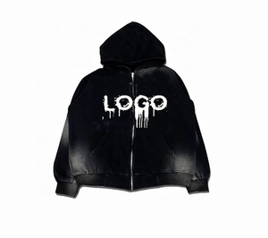 Sweats à capuche délavés à l'acide thermique avec logo personnalisé de haute qualité Basics Sweats à capuche unisexes délavés à l'acide en coton tricoté mélangé meilleure vente pour hommes - Product Image 6