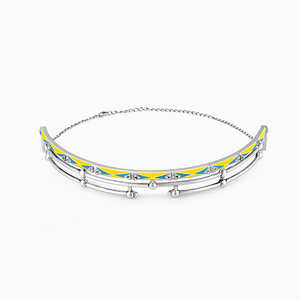 Vintage Oxidised Silver Torque Necklace Gold Plated <b>Link</b> Religious Diamond Pearl <b>Jewellery</b> for Wedding Party Great Gift Idea - Product Image 3