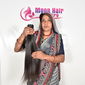 Extensiones de cabello humano liso 100% natural sin procesar, cabello indio auténtico, precios de fábrica al por mayor, proveedor directo para exportación. - Product Image 3